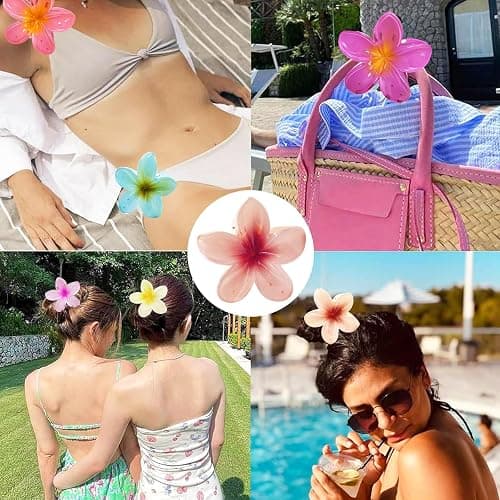 8 Pezzi Mollette Capelli Donna Grande,Fermagli per Capelli a Fiore,Pinze per Capelli Fiori Clip Artiglio,Antiscivolo Plastica Mollette Capelli per Donne e Ragazze Capelli Spessi thumbnail 5