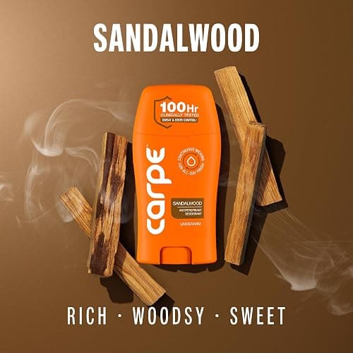 Carpe 100-Hour Antiperspirant Deodorant for Men, Sandalwood - 2 Pack | Dermatologist Tested - 100 Hr Sweat & Odor Control - Free from Baking Soda & Parabens - Clinical Strength Deodorant - 2 Pack thumbnail 3