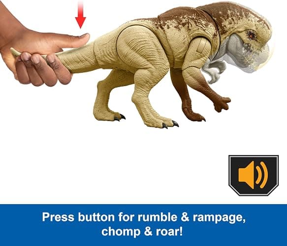 Mattel Jurassic World Rebirth Distortus Rex Rumble N Rampage Dinosaur Action Figure 22 Inch with 2 Attack Actions, Content-Accurate, Digital Play thumbnail 4