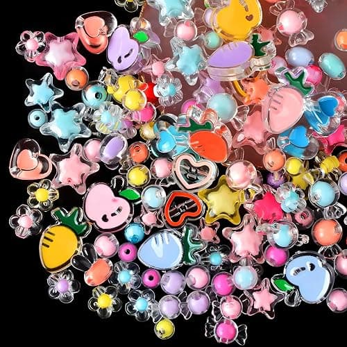 0.5 Lb DIY Kawaii Acrylic Beads Set, Bulk Pack, Cute Plastic Charm Beads for Bracelet Phone Keychain Making 111 (0.5Lb) thumbnail 6