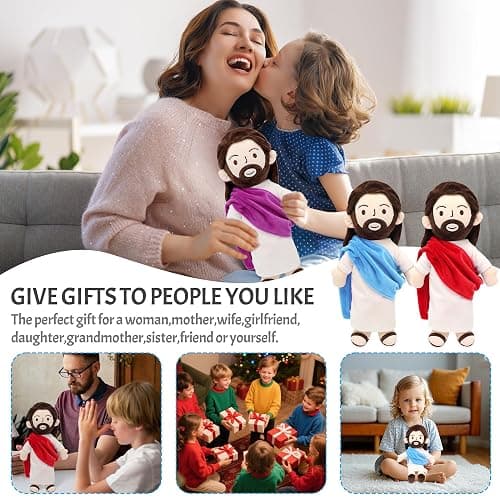 Yelakey 13" Jesus Plush Jesus Stuffed Doll Religious Easter Gifts for Kids Party Favors (Red) thumbnail 6