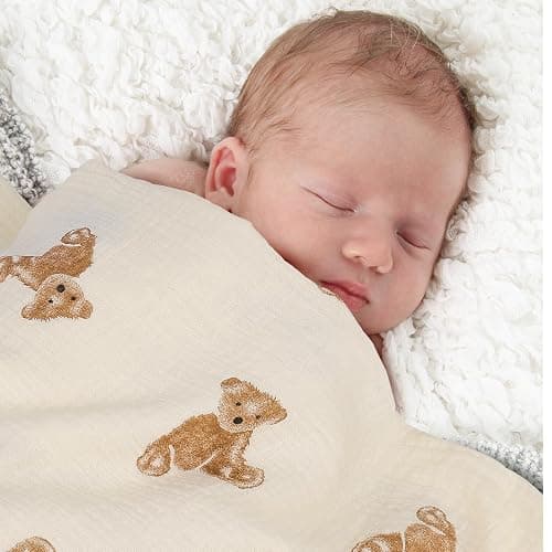 3 Pcs Large Muslin Swaddle Blankets Shower Gifts For New Moms thumbnail 7
