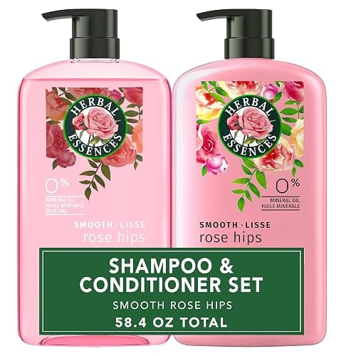 Herbal Essences Shampoo & Conditioner Set, Rose Hips - Smooth Collection, Paraben-Free, Color-Safe, Shiny Hair with Jojoba & Vitamin E, 29.2 Fl Oz Each, 2-Pack - Image 1