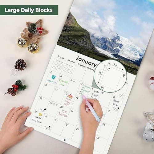 SKYDUE 2026 Christian Wall Calendar - 14-Month with Bible Verse & Nature Scenes (Nov 2025-Dec 2026) | NIV Scripture, 12"x24" Opened, Thick Paper Monthly Calendar for Home Office thumbnail 2