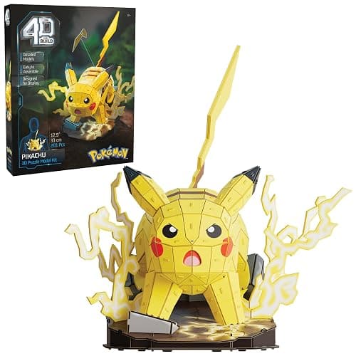 4D Build Pokémon Pikachu 3D Puzzle Model Kit, Desk Décor, Shelf Display | 201 Premium EPS Foam Pieces, No Glue Or Tools Required, Build & Display Collectible Hobby Kit Gift For Fans Ages 12+ - Image 1