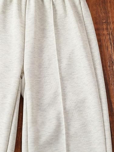 RoseSeek Girl's Jogger Swearpants High Elastic Waist Pants Casual Baggy Wide Leg Sweatpants with Pocket thumbnail 6