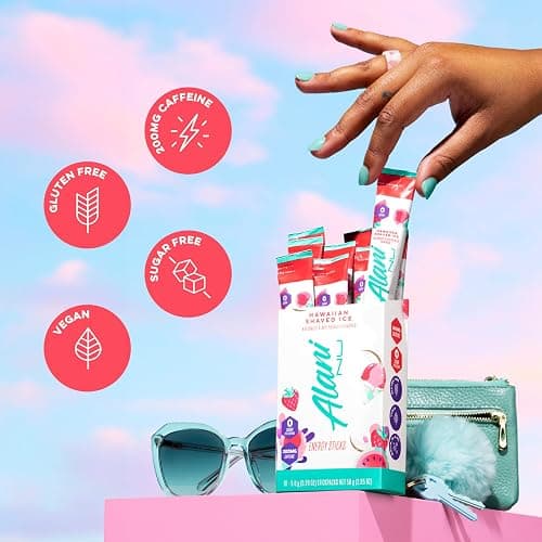 Alani Nu HAWAIIAN SHAVED ICE, Energy Sticks Drink Powder, 200mg Caffeine, Pre Workout Performance with Antioxidants, On-The-Go Drink Mix, Biotin, B Vitamins, Zero Sugar, 5 Calories, 10 Pack thumbnail 4