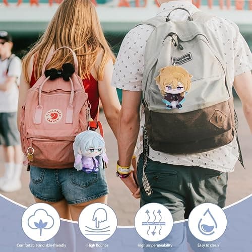 UTIEHD Honkai Star Rail Backpack Keychains, Cute 4-Inch Collectible Figure, Compact Size for Bags and Keys for Fans (Aventurine) thumbnail 6