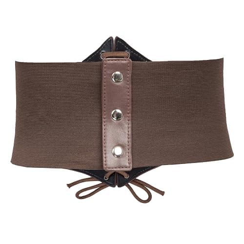 GRACE KARIN Lace-up Cinch Belt Tied Corset Elastic Waist Belt - Coffee - XX-Large thumbnail 2