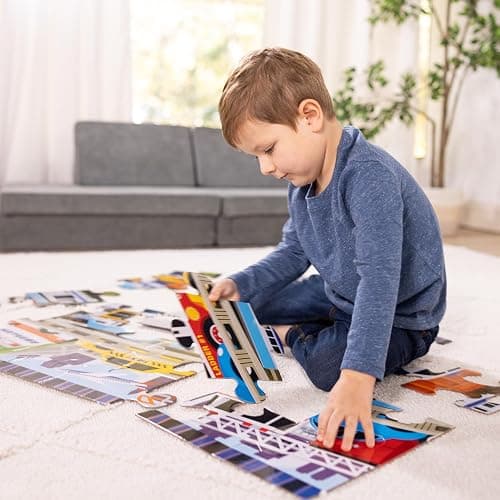 Melissa & Doug Traffic Jam Jumbo Floor Puzzle (24 Pieces, 2 x 3 Feet), Vehicle-Themed Jigsaw Puzzle for Preschoolers and Kids Ages 3+ - FSC Certified thumbnail 5