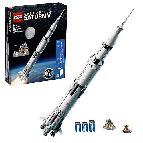 LEGO 92176 Ideas NASA Apollo Saturn V Space Rocket and Vehicles, Spaceship Collectors Building Set with Display Stand [Amazon Exclusive], 14+ years - Image 1