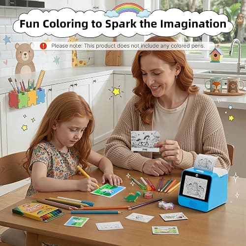 Ognee AI Voice Sticker Printer for Kids, Display Screen Super High 300 DPI | Display Screen, Voice Control Mini Printer, Instant Thermal Printer Toy for DIY and Learning with 2 Paper Rolls thumbnail 6
