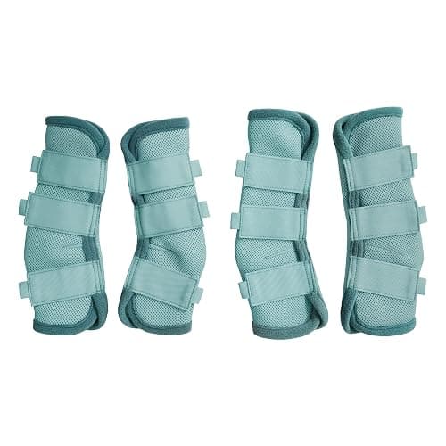LEAFOREST Horse Fly Boots Set of 4 - Non Slip Leg Protection for Donkey Mini Pony Draft, Breathable Mesh Fly Boots for Pasture & Barn Use Blue Full - Image 1