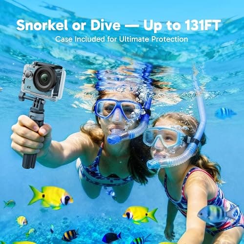 AKASO EK7000 Action Camera 4K30FPS 20MP Ultra HD Underwater Camera - Blue | WiFi Remote Control 4X Zoom 170 Degree Wide Angle Waterproof Camera with Accessory Kit thumbnail 3