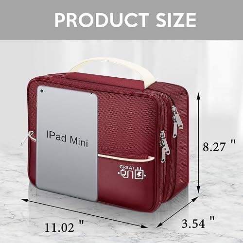 CILLA Electronic Organizer Travel Case, Travel Cord Organizer Case Portable Waterproof Cable Organizer Bag for Charger, Cord, USB, Power Bank, Earphone thumbnail 2