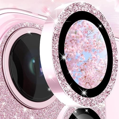 CloudValley for iPhone 15/ iPhone 15 Plus Camera Lens Protector, HD Tempered Metal Matte Glass Anti-Scratch, Case Friendly Full Screen Cover Film Accessories, GlitterPink thumbnail 2