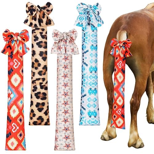 Bulyoou 4 Pcs Horse Tail Bag Stretchy 22" Breathable with 2 Strands to Keep Clean and Protected Grooming Supplies - Image 1