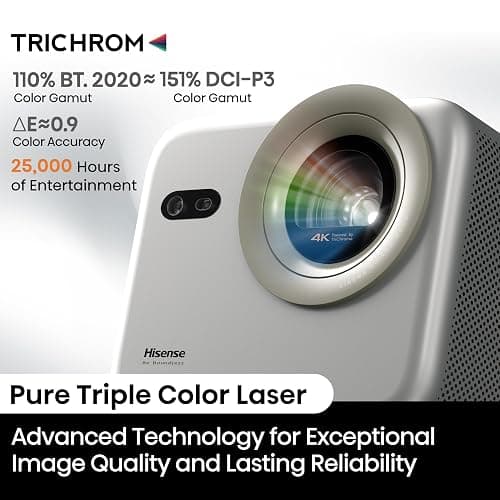 Hisense M2 Pro, Triple Laser Smart Portable Lifestyle Projector, 4K UHD, 65” – 200”, 1,300 Lumens, Dolby Vision,Optical Zoom, Intelligent Screen Adjustments, Vidaa OS, Netflix Included (2025 Model) thumbnail 3