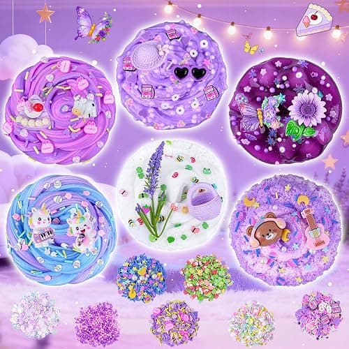6 Pack Slimes, Purple Slime for Kids, Butter Cloud Slime kit for Girls Ages 8-12, Toys for Girls and Boys, Birthday Halloween Christmas Party Favors for Kids Goodie Bag Stuffers thumbnail 2