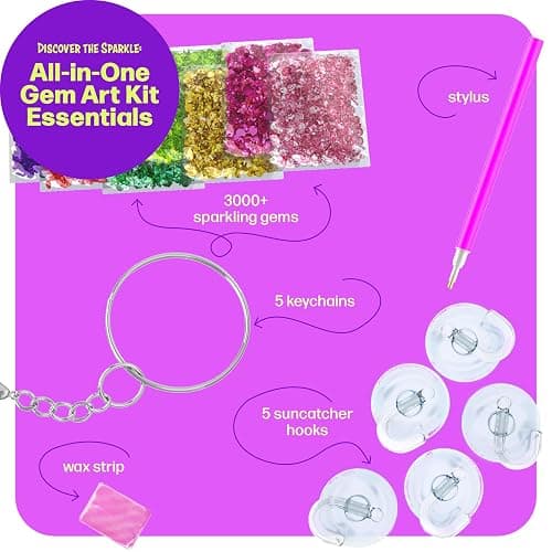 Dan&Darci Diamond Art Kit for Kids - Gem Painting Arts & Crafts Kits for Ages 6-12- Christmas Gifts for 6, 7, 8, 9, 10, 11, 12 Year Old Boy & Girl - Girls Birthday Toys Gift Ideas - Craft Activities thumbnail 2