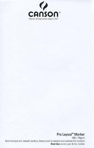 Canson Artist Series Pro Layout Marker Pad, 14” x 17”, Fold-Over Cover, 50 Sheets (100511049), 14" x 17" , white thumbnail 3