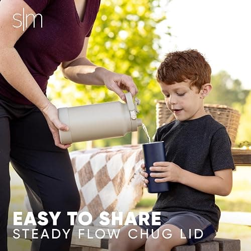 Simple Modern Trek Pivot | Half Gallon Water Bottle Jug with Handle & Boot | Interchangeable Straw & Chug Lids | Large Insulated Stainless Steel | Sports Camping Outdoors | 64oz, Blush thumbnail 5