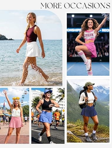 FireSwan Crossover Athletic Shorts for Women 2 in 1 Flowy Running Shorts with Pockets Spandex Butterfly Workout Tennis Skorts thumbnail 7