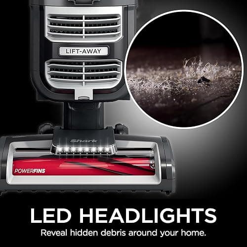 Shark UV730 Navigator Lift-Away Upright Vacuum, PowerFins HairPro Self-Cleaning Brushroll, HEPA Filter with Anti-Allergen Technology, LED Headlights, Swivel Steering, Gray (Renewed) thumbnail 7