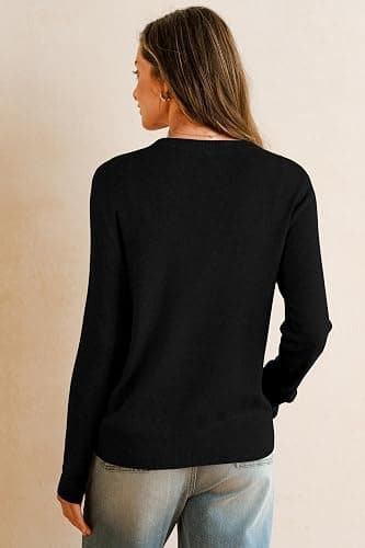 Arach&Cloz Women's Wool Blend Business Casual Fall Cardigan Sweaters Tops | Lightweight & Breathable, Long Sleeves, V-Neck, Button Down, Business Casual Outfits, Teacher's Wear, Fall Clothes thumbnail 4