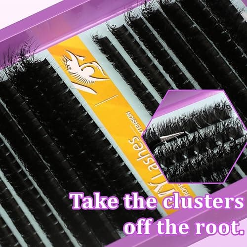 C Curl Lash Clusters Extensions 280 Pcs Individual Eye lash Clusters 100D Cluster Lashes Fluffy Wispy Lash Clusters Makeup at Home - DIY Lash Extension Kit for Self Application (9-18MM) Mix thumbnail 5