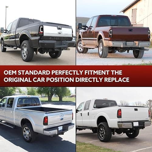 vvavv LED Tail Lights Compatible for 2008-2016 Ford F250 F350 F450 Super Duty, Clear Lens White C-Type Tube Rear Brake Lamps OE Replace FO2800208 FO2801208 thumbnail 9