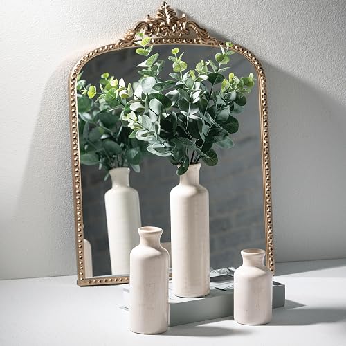 Sullivans White Ceramic Vase Set, Farmhouse Decor, Home Decorative Vase, Vases For Your Kitchen, Bedroom, Office, Living Room, Bathroom, & Shelf Centerpiece Table Decorations (CM2333) - Distressed White thumbnail 7