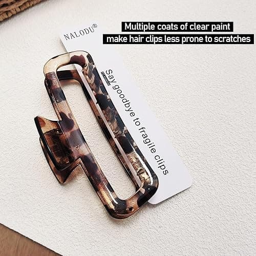 Nalodu Hair Claw Clips 5 Inch Unbreakable Square Rectangle Clip Clamp Neutral Colors for Thick Curly Long Hair Women - 2 Pack thumbnail 4