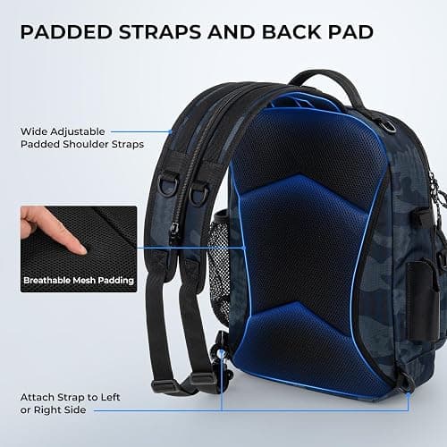 KastKing BaitSpace Fishing Sling Bag, Fishing Backpack with Rod & Beverage Holder, Tackle Bag for Fishing Gear thumbnail 6