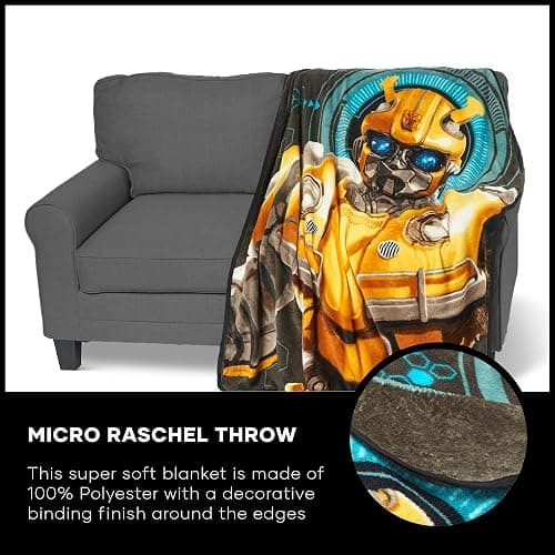 NORTHWEST Transformers Micro Raschel Throw Blanket, Ultra Soft Throw, 46 x 60 Inches, Be Alert thumbnail 8