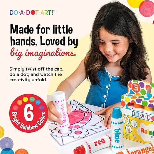 Do A Dot Art! Markers 6-Pack Rainbow Washable Paint Markers | The Original Dot Marker, Activity Craft Coloring Supplies for Kids & Toddlers, Made in USA thumbnail 2