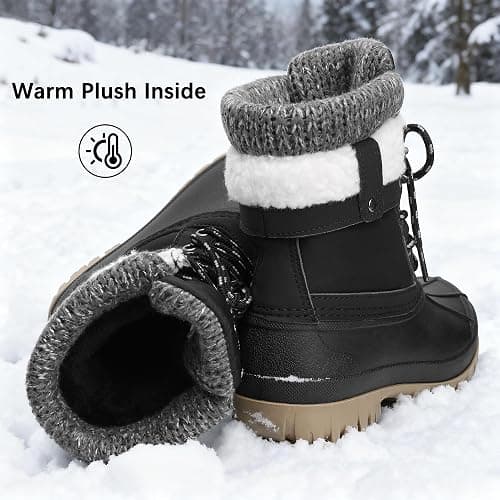 Berhood Boys Girls Winter Snow Boots Waterproof Anti-slip Warm Lining Shoes (Toddler/Little Kid/Big Kid) thumbnail 5