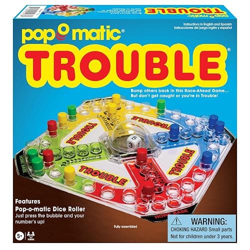 Winning Moves Classic Trouble with Retro Artwork and Pop-o-Matic Popper Games USA, Designed for Kids, Ages 5+ Perfect for an Indoor Interactive Activity (1176) thumbnail 2