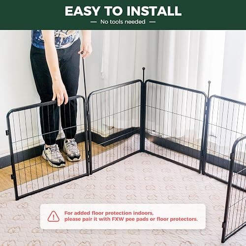 FXW Rollick Dog Playpen, Indoor, Yard & RV Camping, 24" H, 6 Panels | Easy setup, Heavy-duty, DIY layouts, Walk-through gate, for Puppies & Small Dogs, Patented thumbnail 3