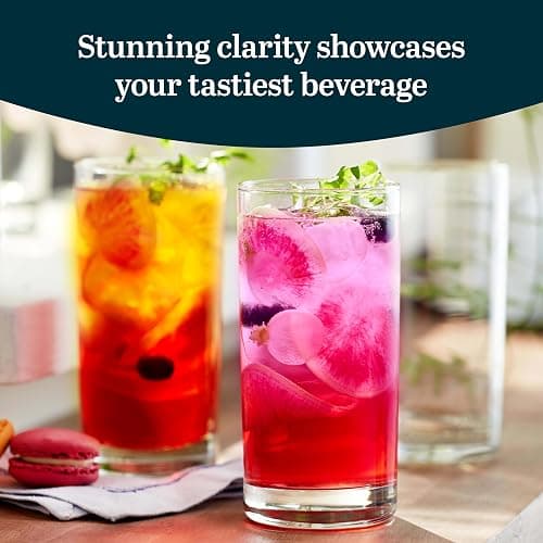 Libbey Heavy Base Drinking Glasses Set of 8, 15.5 Oz Elegant, Weighted Clear Water Glasses, Dishwasher Safe Glass Cups Set for Parties, Birthdays thumbnail 4