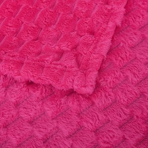 Puncuntex Hot Pink Throw Blanket 50"×60" inches Gifts for Mom Fuzzy 3D Jacquard Decorative Flannel Fleece Super Soft Plush Cozy Blanket for Couch Sofa Chair Lightweight thumbnail 8