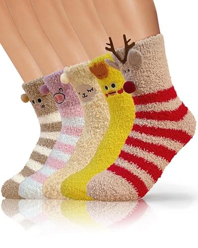 Fluffy Fuzzy Plush Sleeping Slipper Socks - Image 1