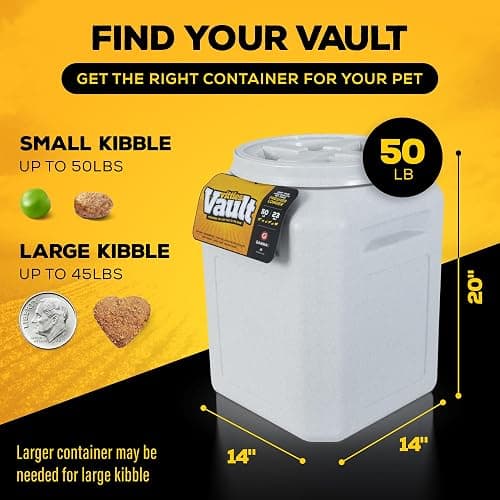Gamma2 Vittles Vault Pet Food Storage Containers - Sealed Dog and Cat Food Storage Container, Fits up to 50lbs, Made in the USA - [14" L x 20" H] thumbnail 2