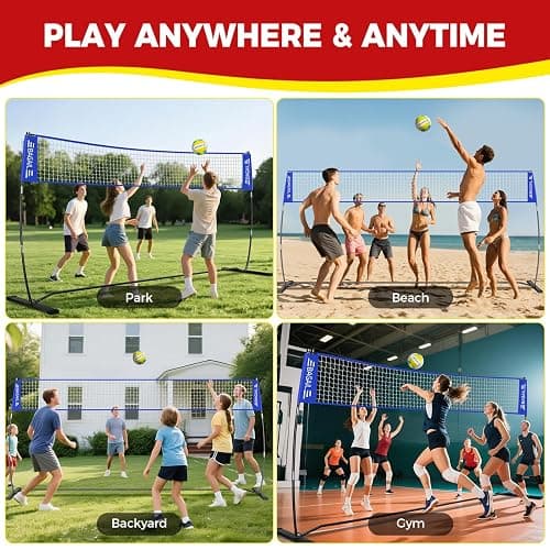 BAGAIL Volleyball Net, 12ft/20ft Portable Volleyball Net for Backyard - Adjustable Height, Heavy-Duty Frame, Freestanding Design - Portable Outdoor/Indoor Volleyball Set with Carry Bag thumbnail 8