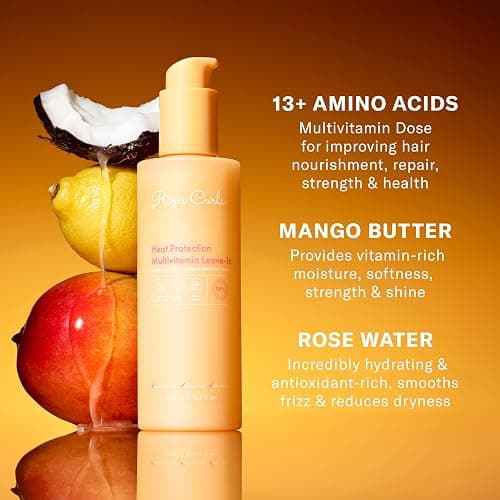 Rizos Curls Multivitamin Leave-In Heat Protection Up to 450°F – Strengthen, Repair & Add Shine to Straight, Wavy, Curly, Coily Hair Types 1a–4c – Sulfate & Paraben Free thumbnail 8