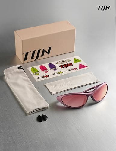 TIJN Sports Sunglasses for Men Women UV400 Wraparound Cycling Running Golf Motorcycle Glasses, Wide Fit Outdoor Shades, Vanta thumbnail 8