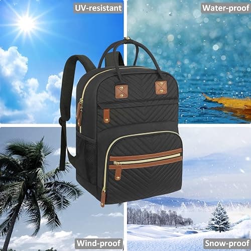 Tenot Diaper Bag Backpack for Women Large Capacity with Insulated Pockets Multifunctional Diaper Bags For Baby Girl Boy Waterproof Baby Bags For Mama Maternity Travel Bag Black thumbnail 7