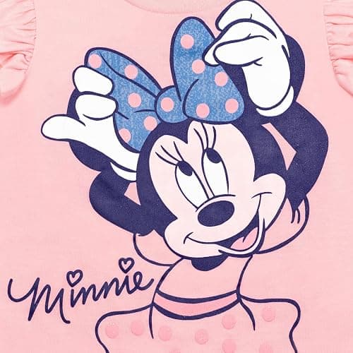 Disney Minnie Mouse Rainbow Floral T-Shirt and Chambray Shorts Outfit Set Infant to Big Kid Sizes (12 Months - 14-16) thumbnail 6
