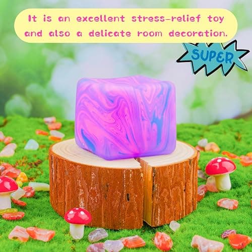 Squishy Sensory Fidget Toys Stress Cube, Gel Filled Stretchy Stress Balls for Kids Adults, Soft Ice Cube Sugar Ball for Boys Girls, Slow Rising Squishies Squeeze Balls Anxiety Relief for Autism, Gifts thumbnail 4