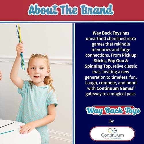 Way Back Toys Pick Up Sticks, 30 Colorful Wooden Sticks and Easy to Carry Container, Game of Steady Hands and Skill, Novelty Family Fun Game for Ages 5 and up thumbnail 4